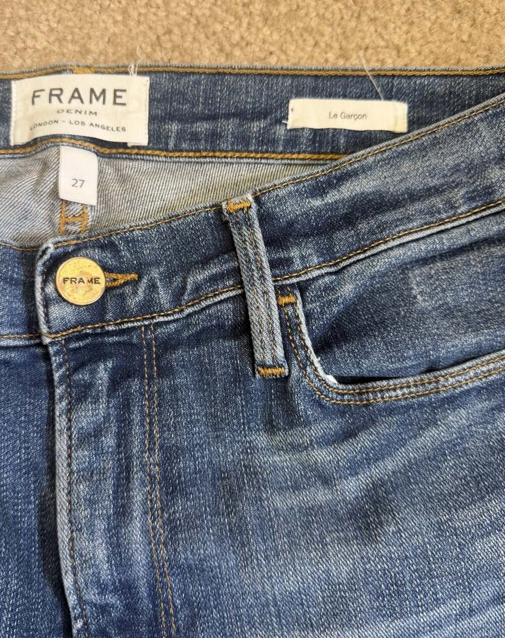 FRAME Le Garcon Jeans Womens 27 Light Wash Skinny Straight Ankle Denim Blue - Picture 5 of 6